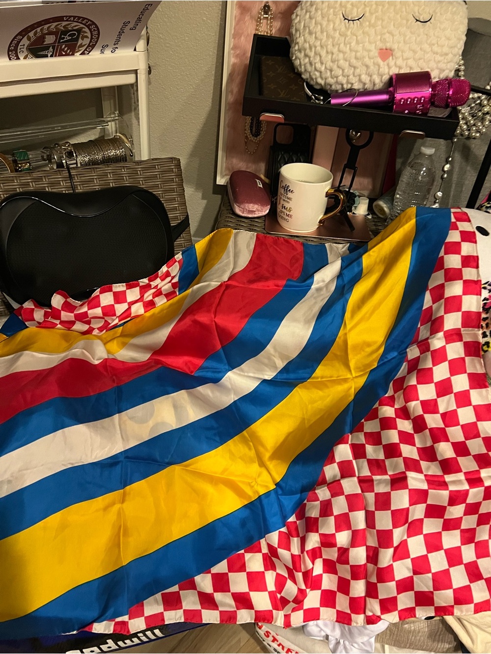 YSL Colorful Striped & Checkered Party Fabric - Multi-Color